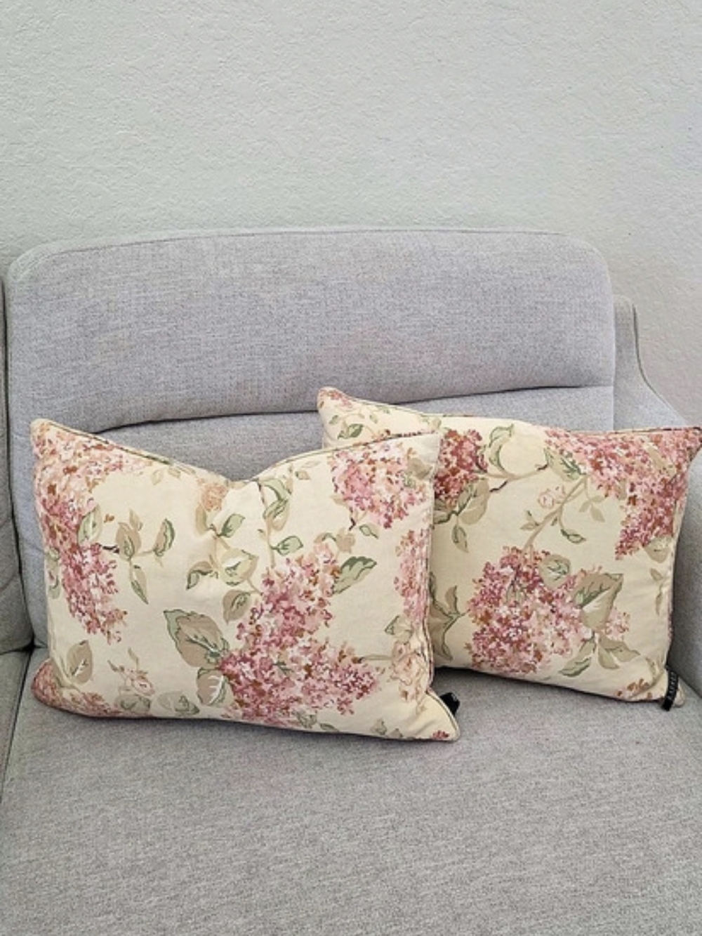 Laura Ashley Floral Accent Pillows in Cream & Pink